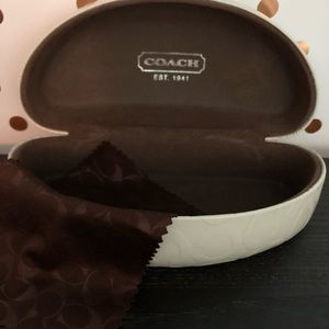 COACH white sunglasses case
